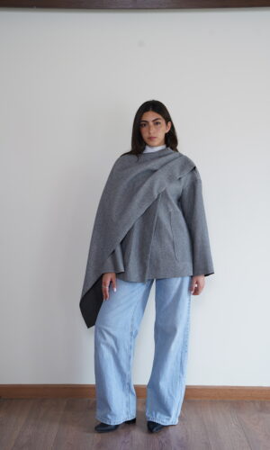 Wool scarf cape