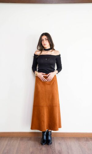 A-Line Suede Skirt
