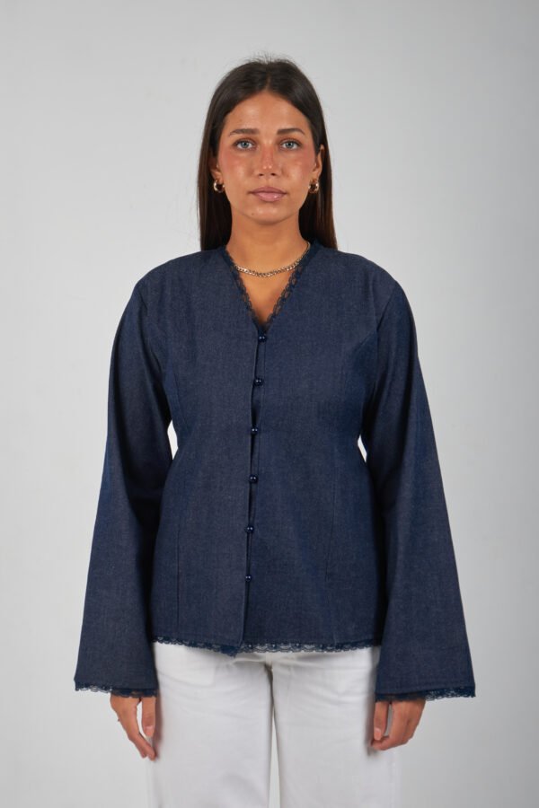 Denim Lace Blouse