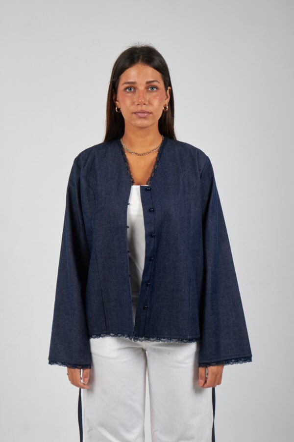 Denim Lace Blouse
