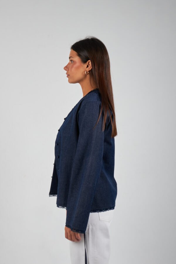 Denim Lace Blouse